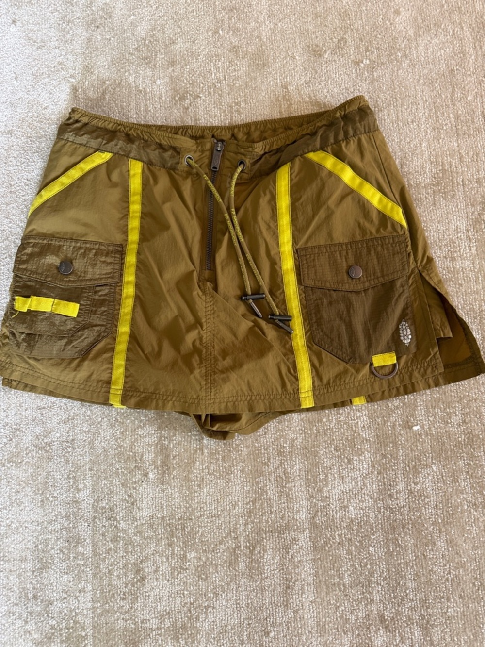 FP Movement by Free People Olive Utility Skort with Yellow Accent